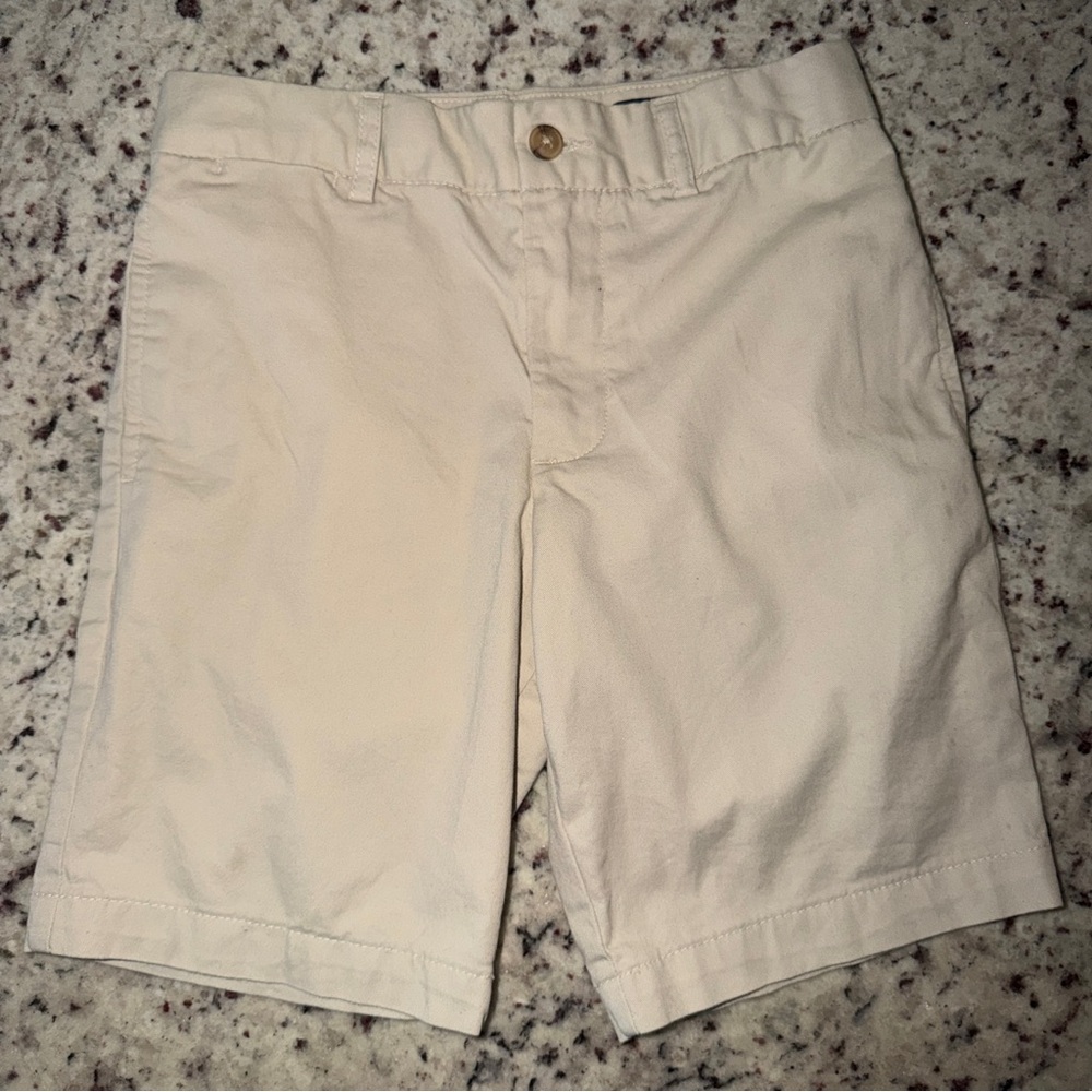 Polo Ralph Lauren Boys Size 10 Straight Fit Stretch Chino Shorts Beige Sand EUC
